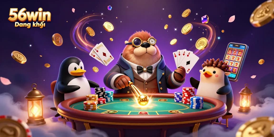 Engage in 56win Đăng ký gaming with charming characters, vibrant casino elements, and underwater charm.