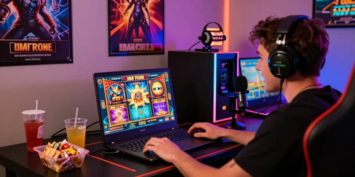 Pengalaman bermain Slot781 yang menarik dengan suasana gaming ceria dan penuh warna.