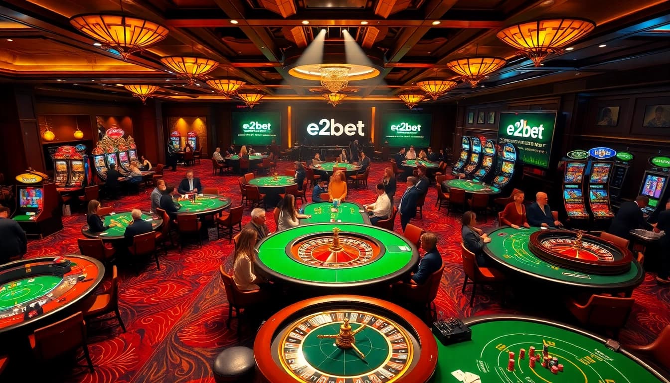 Experience the thrill of e2bet gaming with lively casino atmosphere and vibrant tables.