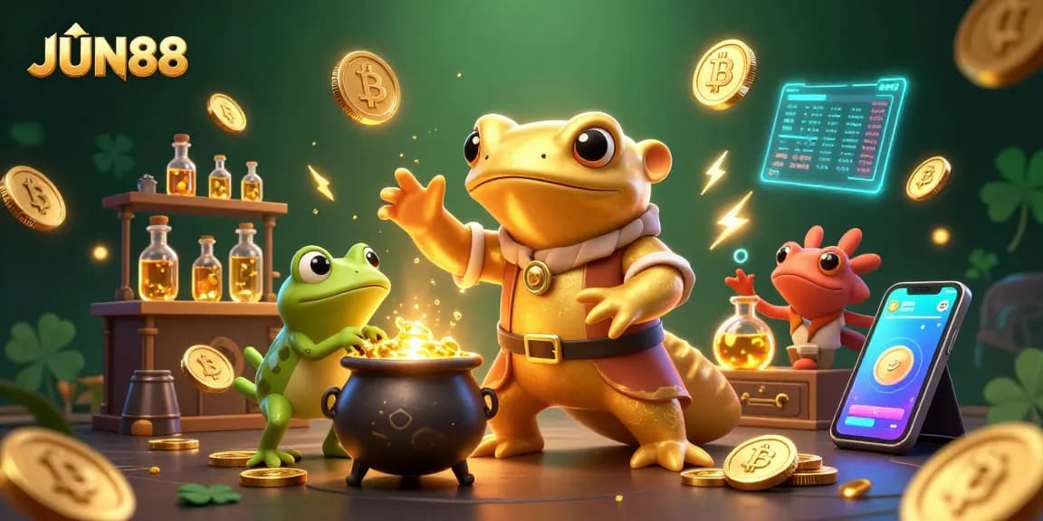 Enjoy thrilling play at JUN88 with a vibrant 3D poker scene, featuring unique characters and exciting game elements.