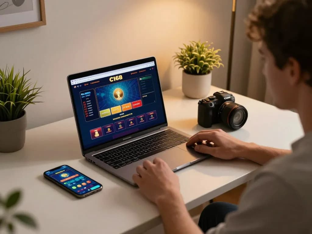 C168 online gambling experience with engaging gameplay on laptop and smartphone displayed.