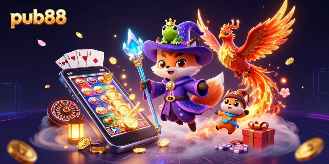 Experience thrilling gameplay at pub88 with magical characters and vibrant casino elements.
