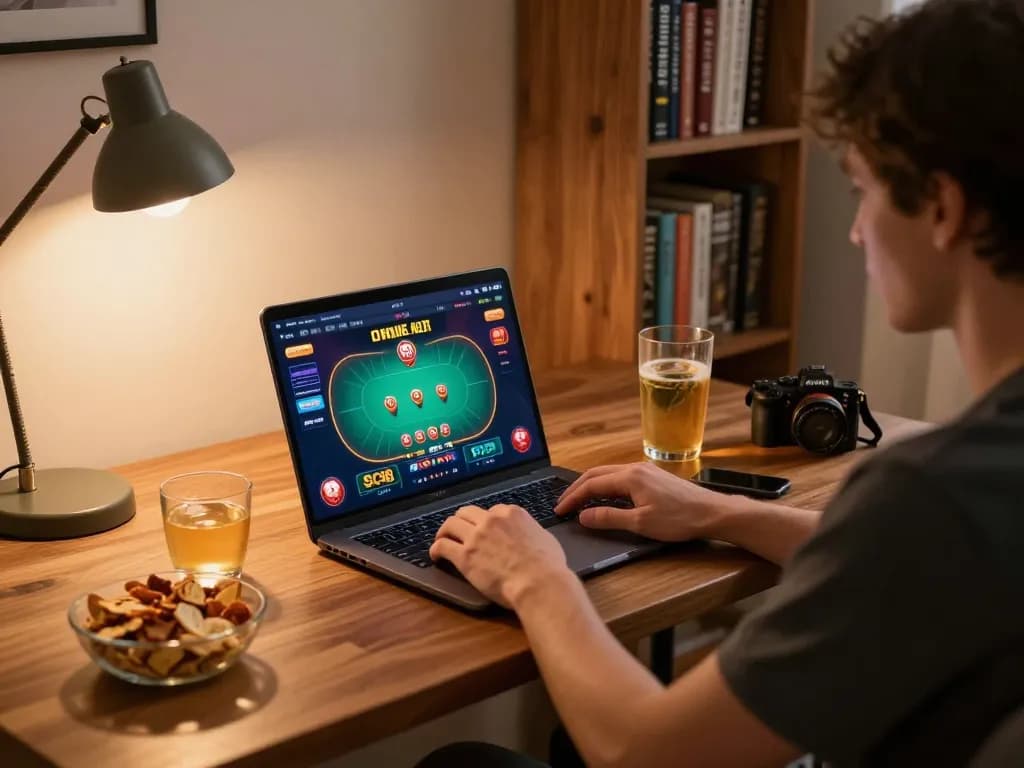 Gamblers engaged in strategic play on SC88 online casino from home setup.