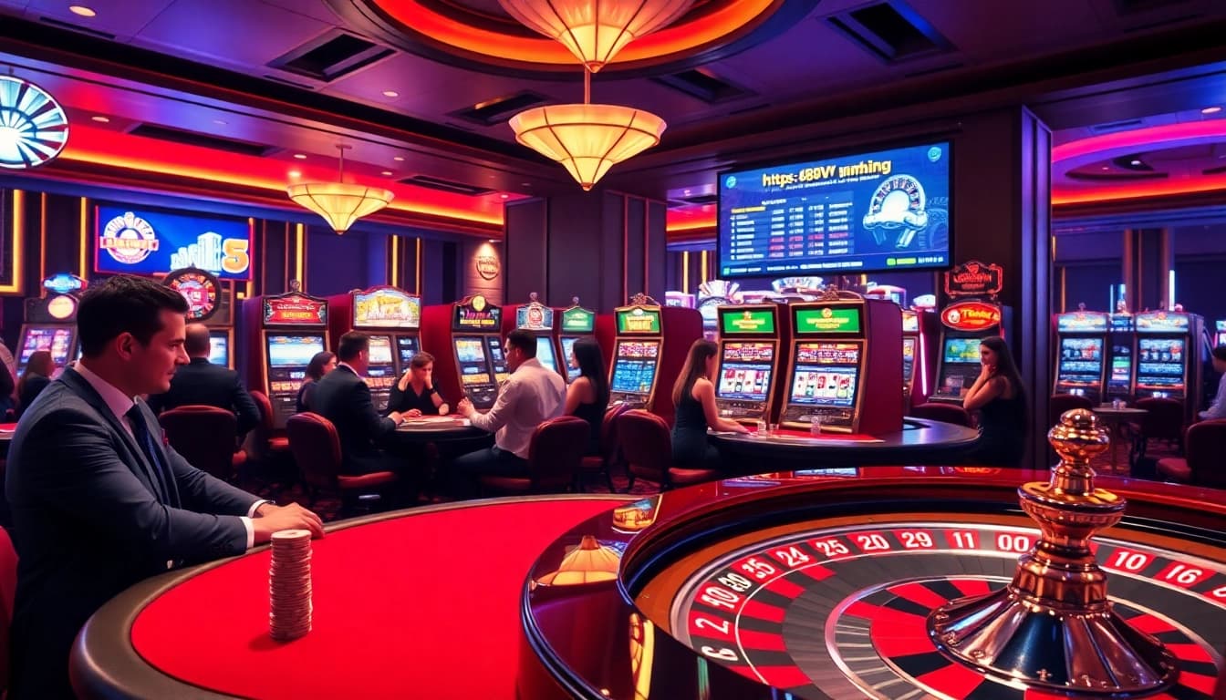Experience thrilling gaming moments at https://88vv.marketing/ with poker tables and vibrant slot machines.