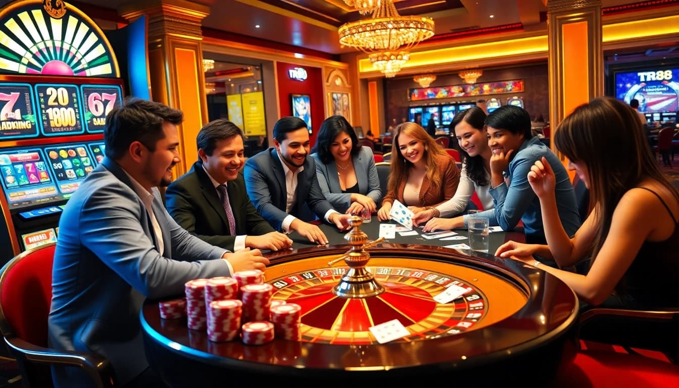 Experience the excitement of gambling with tr88 strategies at a vibrant casino table.