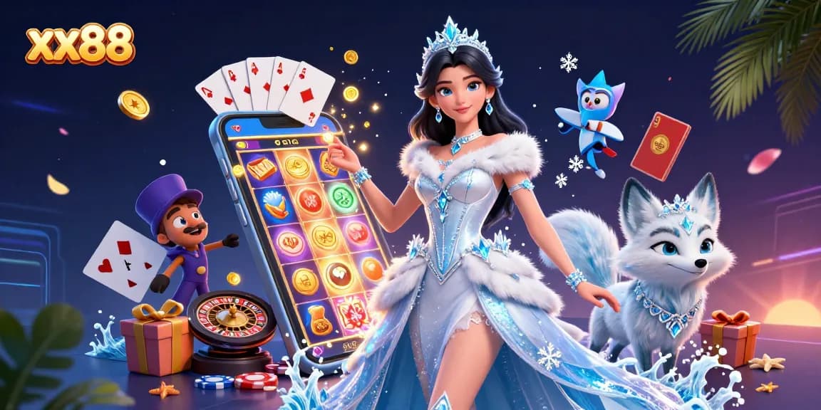Experience the thrill of xx88 with vibrant casino elements and stunning characters.