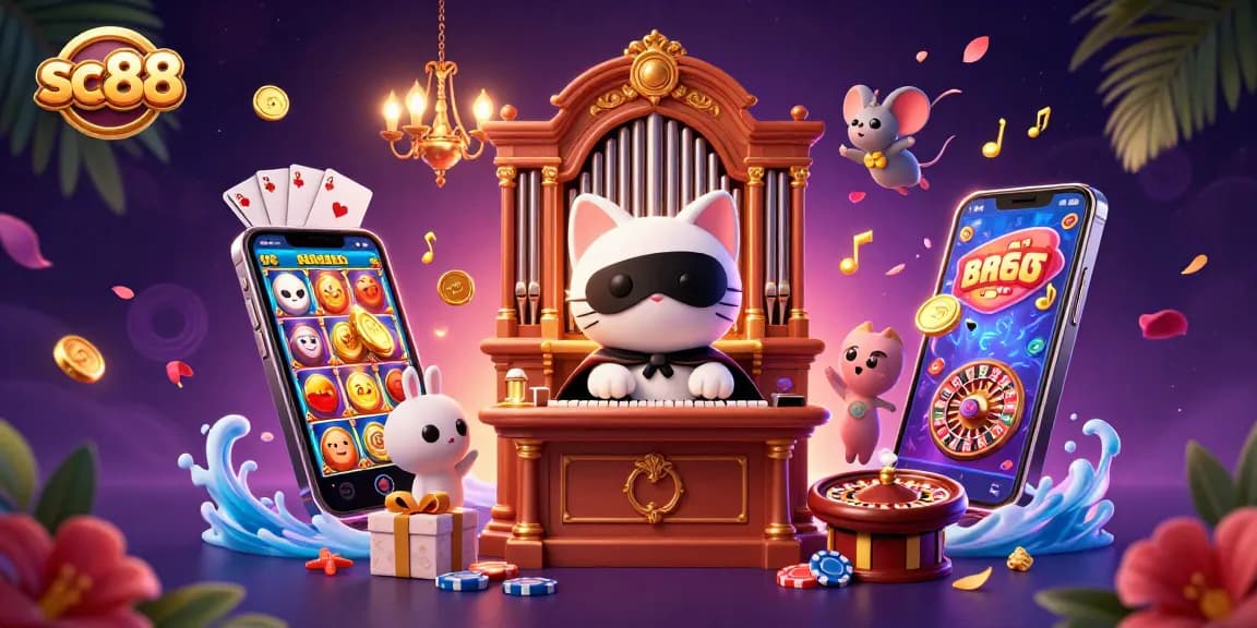 Engage with thrilling sc88 gaming action featuring vibrant casino elements and lively characters.
