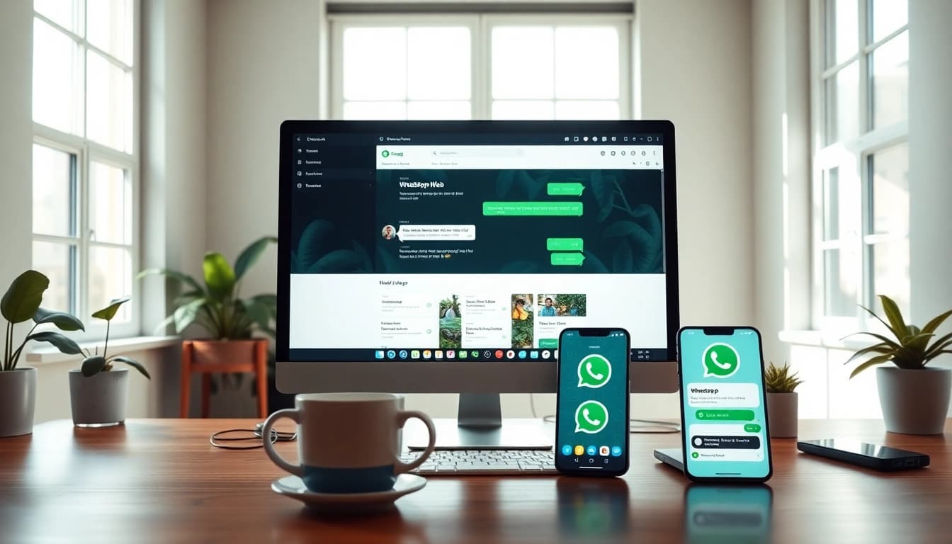 在现代工作场景中探索 WhatsApp网页版界面。