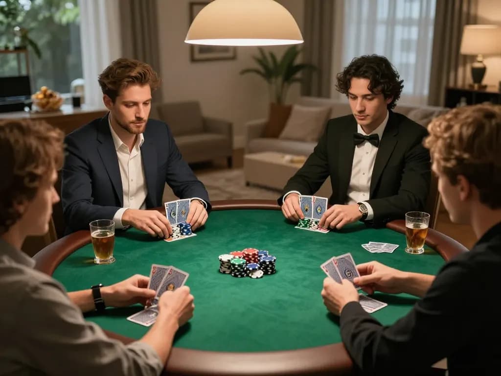 LLWIN Function enhances online gameplay strategies at a friendly poker night with engaging players.
