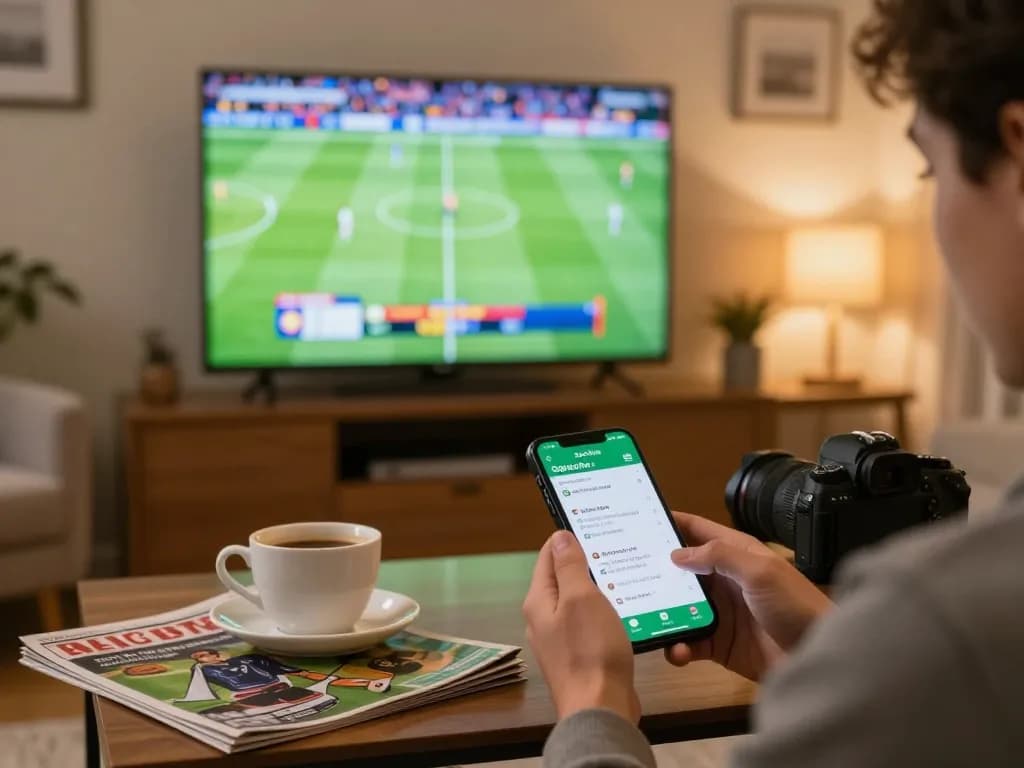 Socolive user actively placing bets on the smartphone during a live football match.