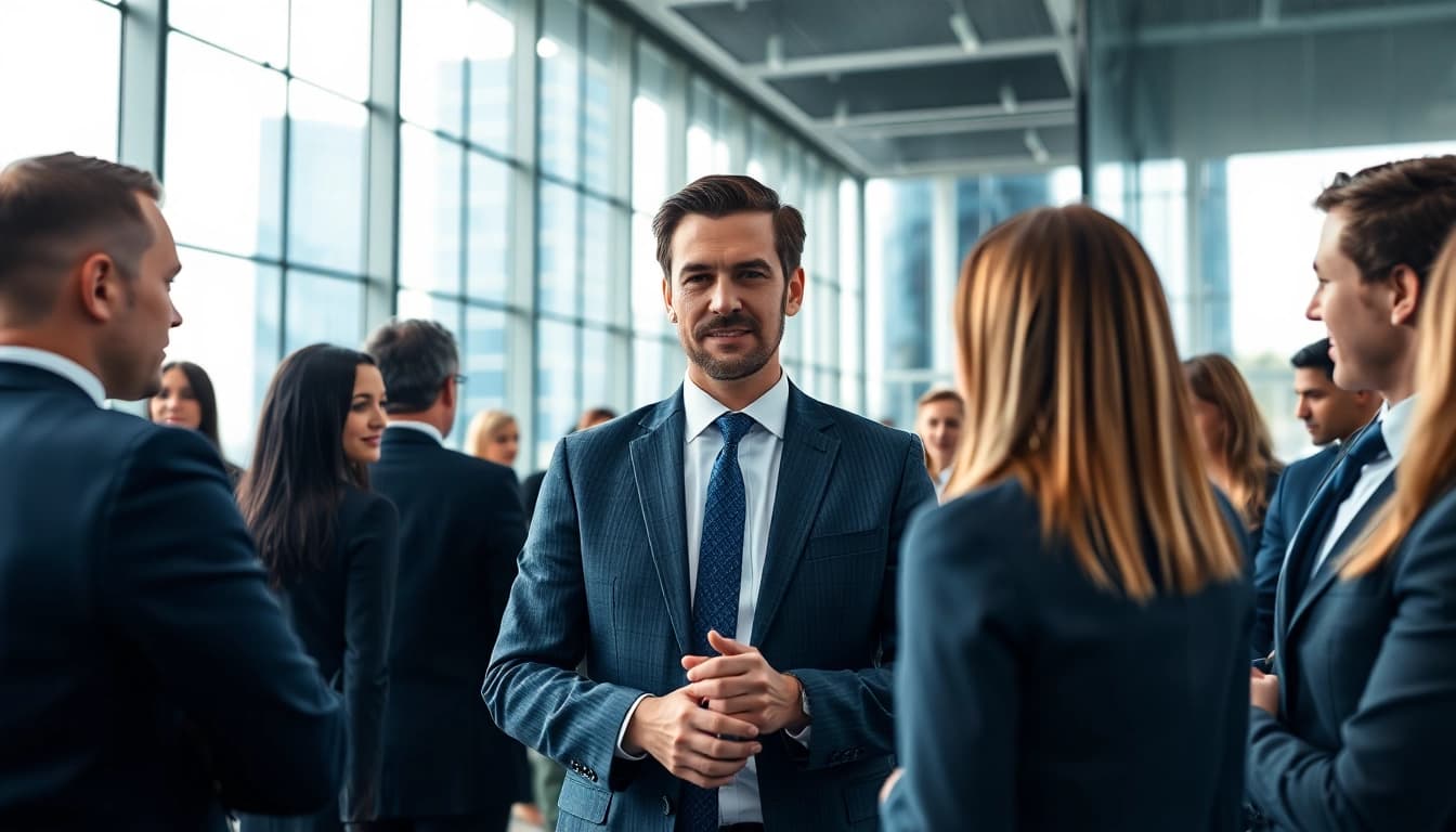 Headhunter Schweiz führt Interviews in einem modernen Büro durch