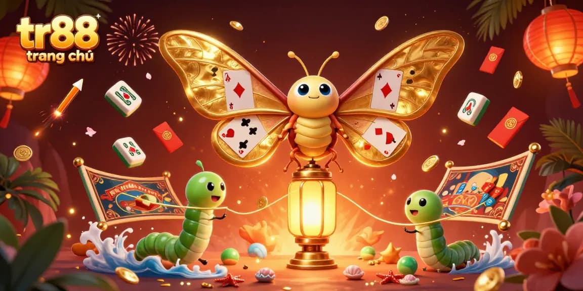 Experience gaming excitement with tr88 trang chủ's vibrant 3D casino illustration featuring lucky elements.