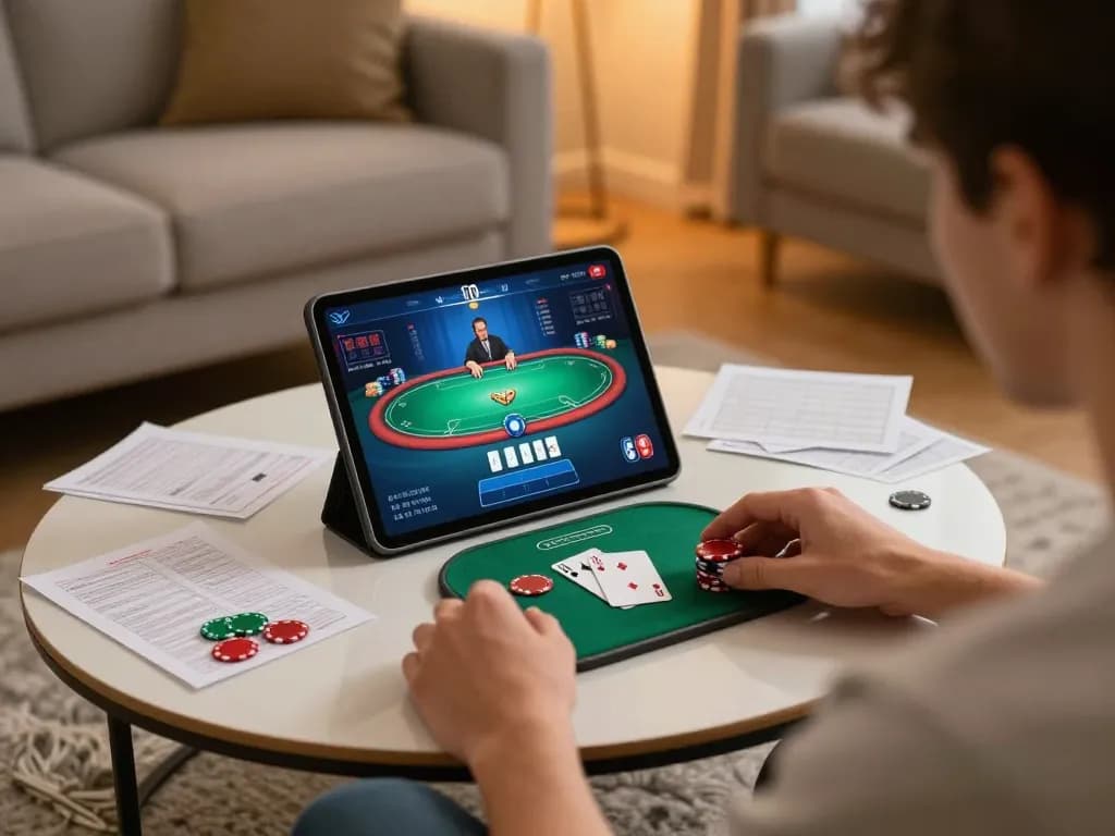 Experience strategic gameplay at Good88 with intense online poker moments in a cozy setting.