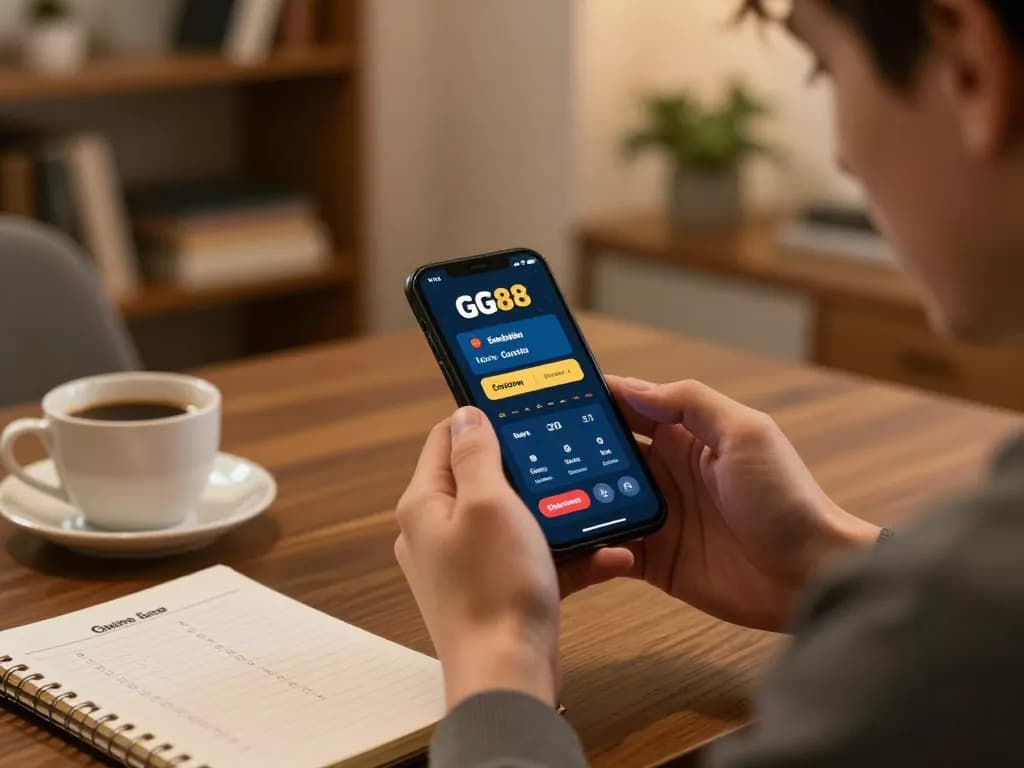 Engage with GG88 mobile app, experiencing online casino gaming with strategic focus in a cozy home setting