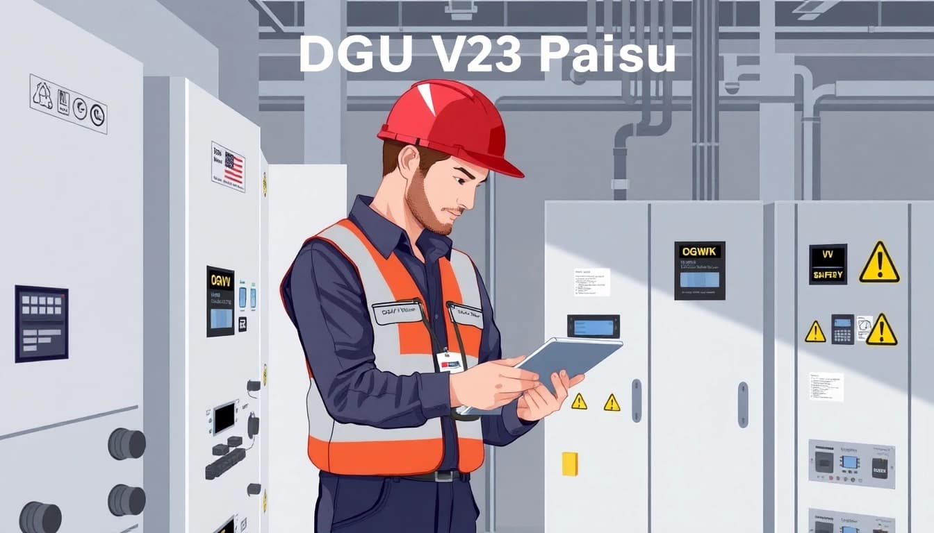 Technician conducting a DGUV V3 Prüfung for electrical safety inspection in a workplace environment.
