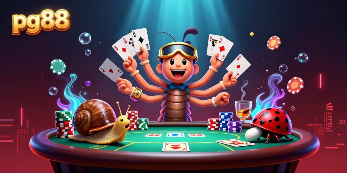 pg88 showcases a vibrant 3D casino scene where characters engage in an exciting poker game.