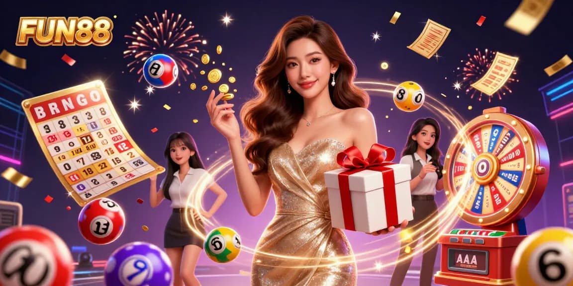 Engage with FUN88's exciting gaming experience amid a vibrant casino celebration.