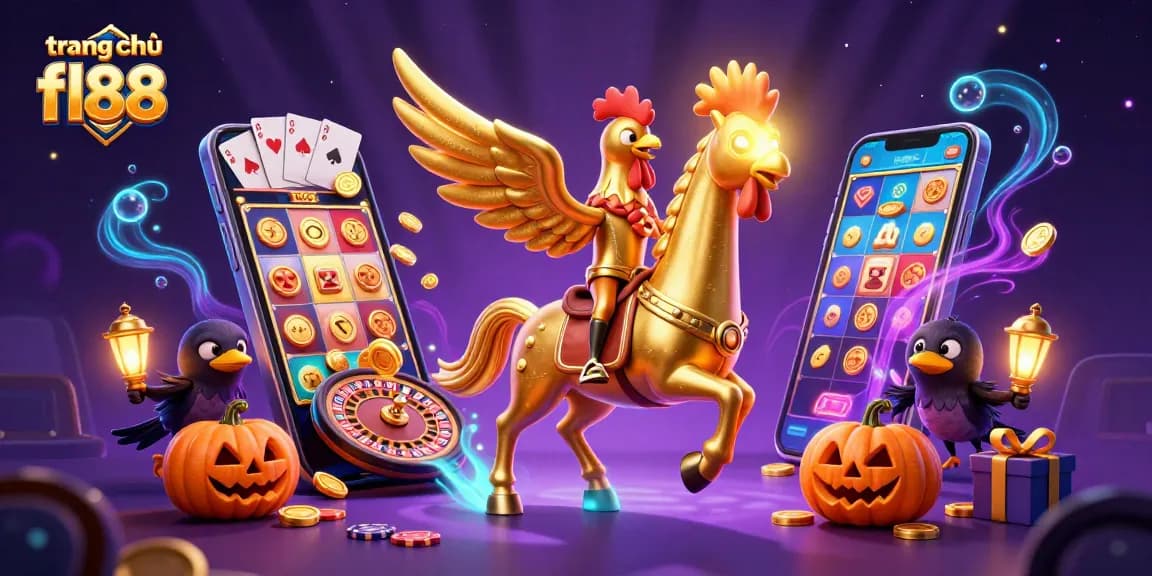 Join the fun at trang chủ fl88 with a golden rooster in a thrilling casino scene.