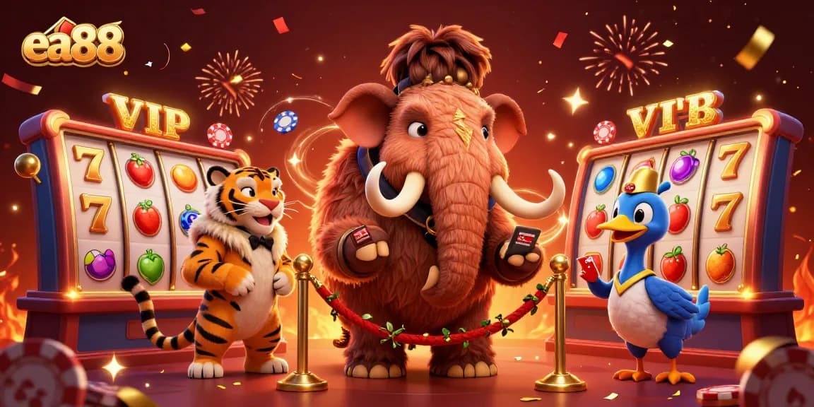 Engage with the vibrant ea88 casino scene featuring unique characters and dynamic slot animations.