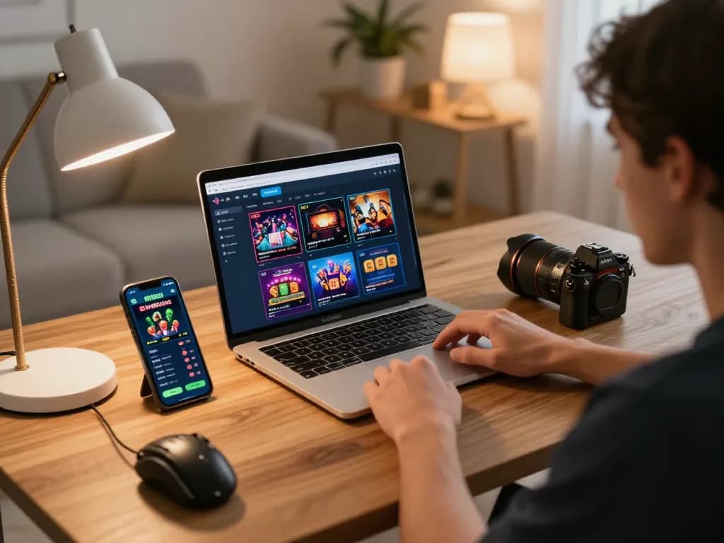 Player enjoying dynamic gameplay on the sp8beta online casino platform from a cozy home setup