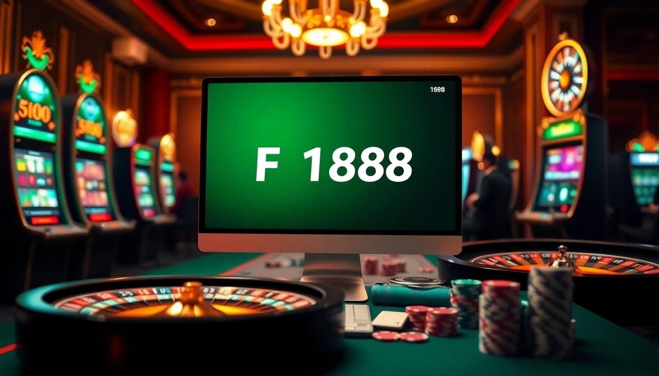 F168 players engaging with online casino games on a vibrant digital platform, showcasing excitement and strategy.