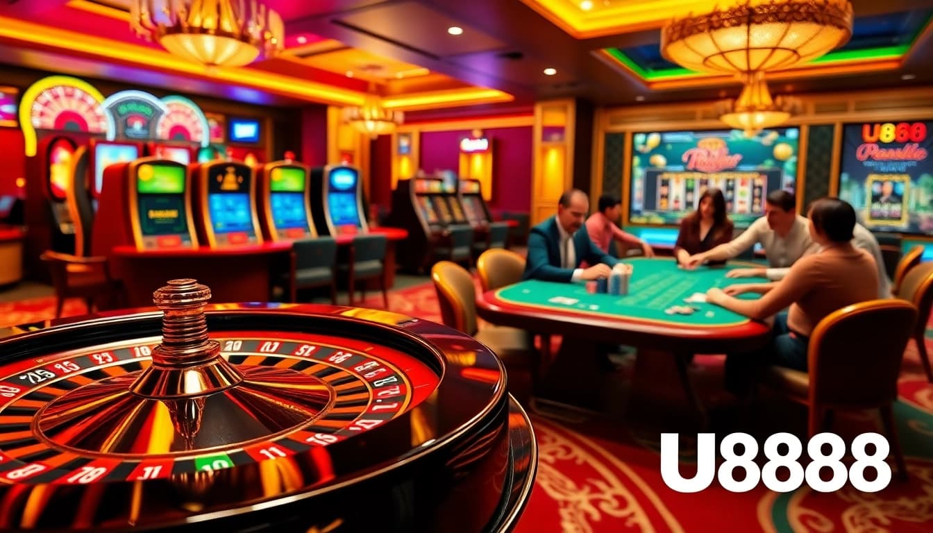 Experience exhilarating gaming action at u888 with vibrant casino tables and live players.