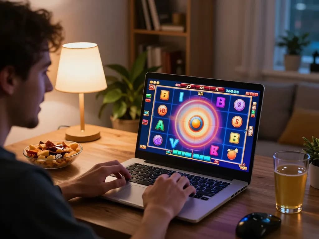 Experience excitement at casino kong88 while playing vibrant slots on a laptop.
