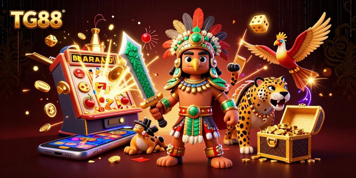 Spin with TG88 for thrilling wins, featuring vibrant slot machines and dynamic casino elements.