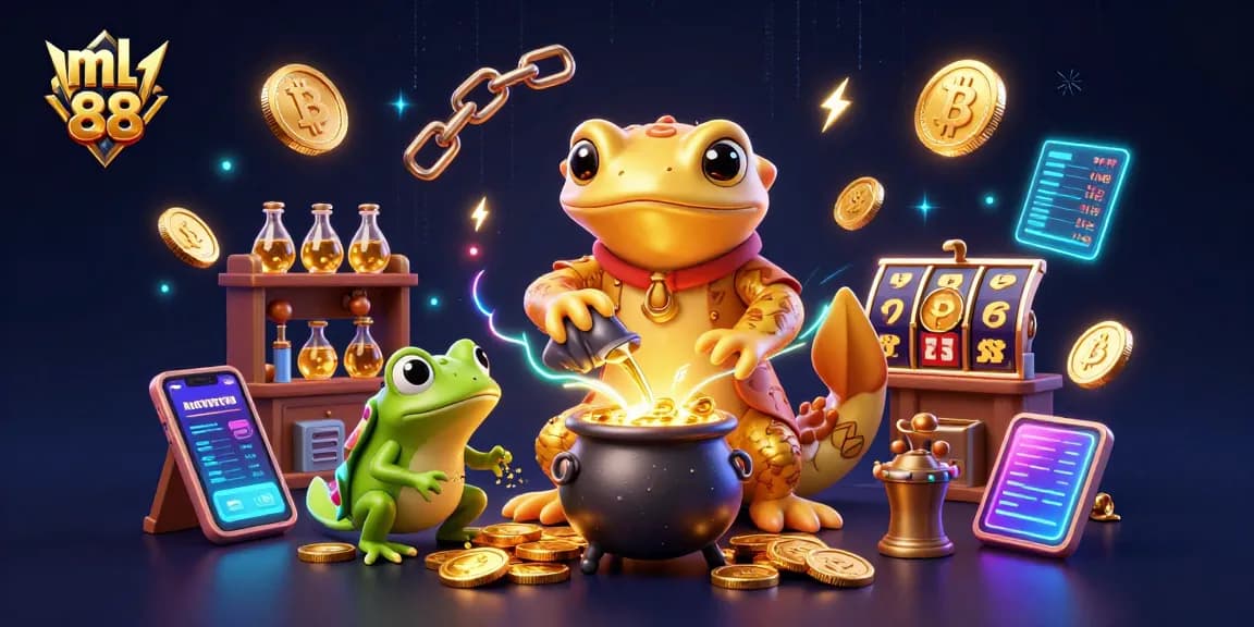 Engage with the exciting world of ml 88 through this high-energy casino scene featuring golden characters and vibrant elements.