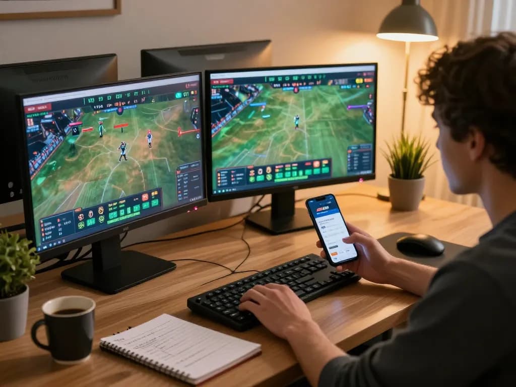 Engaging online betting scene with F168 vip platform visible on screens, emphasizing strategy.