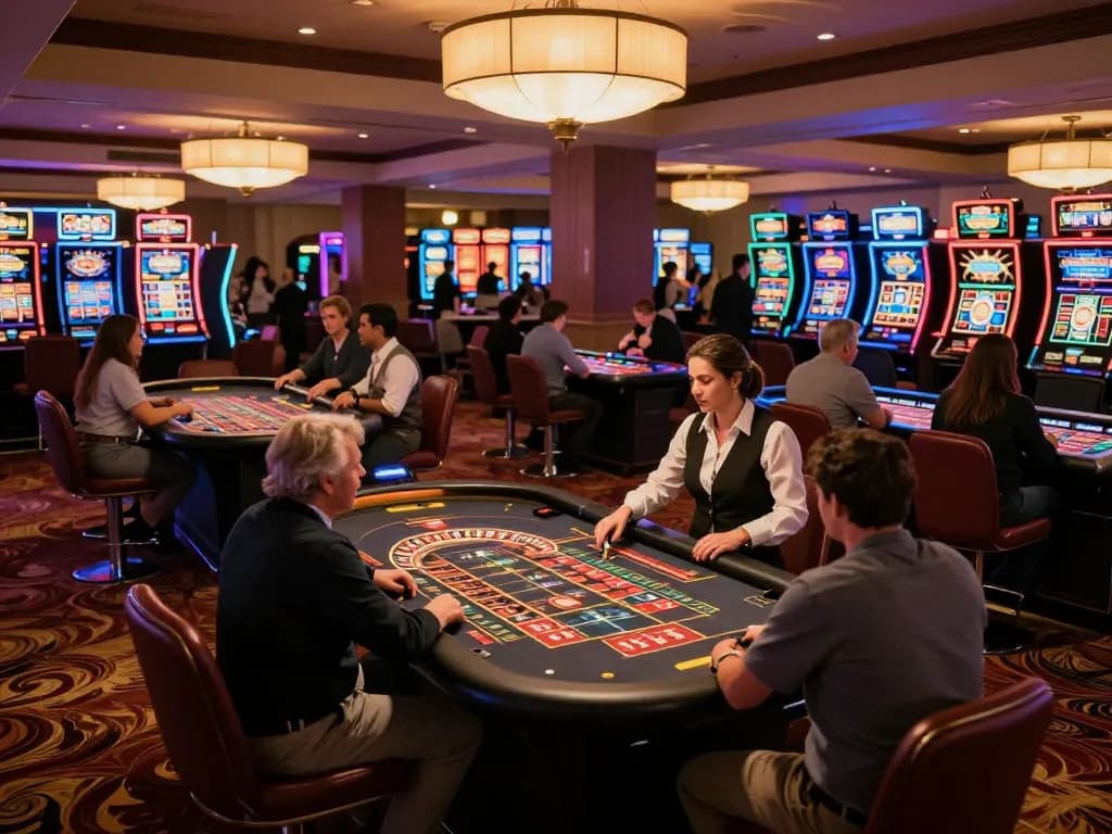 Experience the thrill of TR88 roulette with players eagerly placing bets at a vibrant casino.