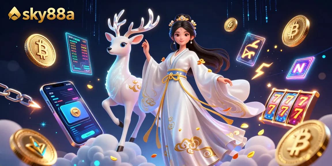 Play engaging slots at sky88a with innovative digital elements, including crypto coins and jackpot counters.