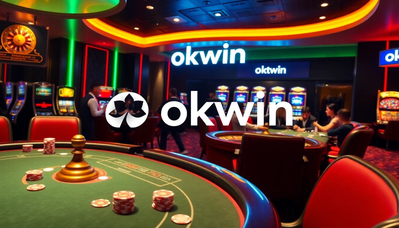 Players enjoying a thrilling casino experience at okwin with vibrant gaming tables and slot machines.