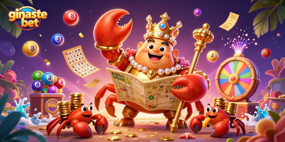 Enjoy the thrill of ginaste bet with a vibrant casino scene featuring a golden crab emperor and dynamic gaming elements.