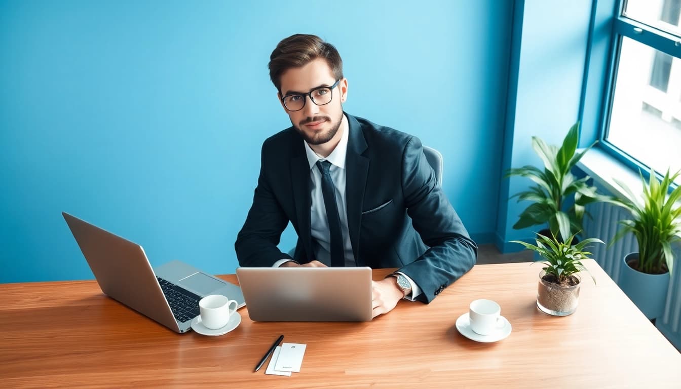 Headhunter Köln berät Besucher in einem modernen Büro, um erfolgreiche Karrieren zu fördern.
