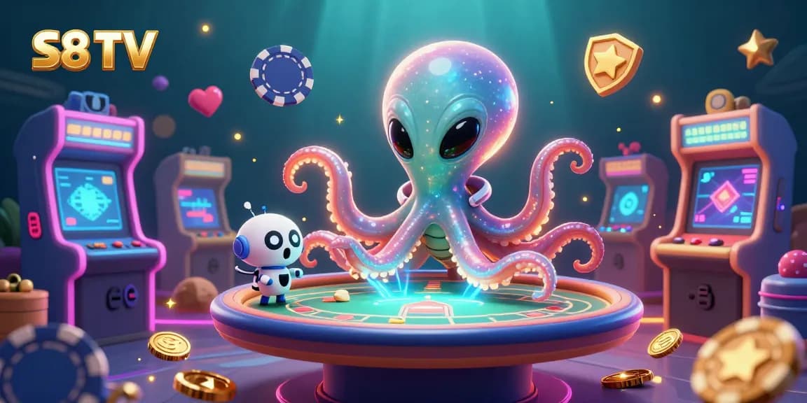 Experience immersive gaming at S8 TV with our dynamic octopus dealer and exciting casino elements.