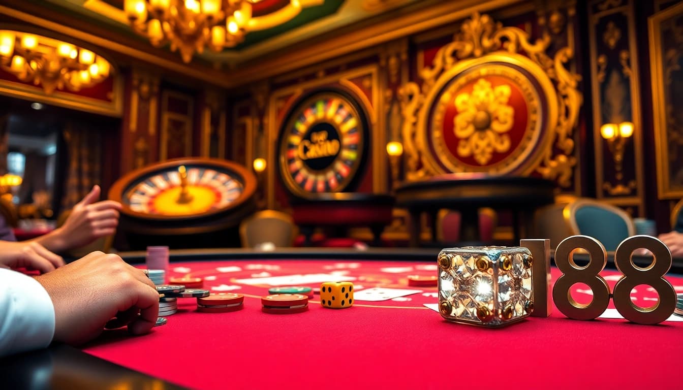 Active players at a poker table in a luxurious casino environment, highlighting excitement with C168-themed decor.