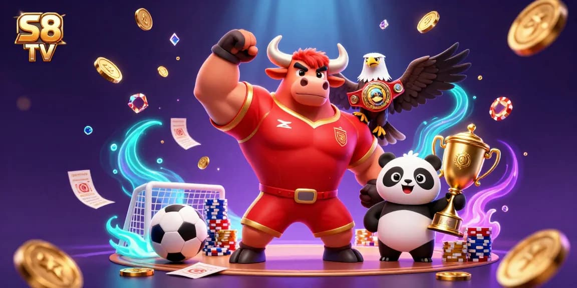 Celebrate your bets at S8 TV with exciting sports elements in a dynamic casino scene.
