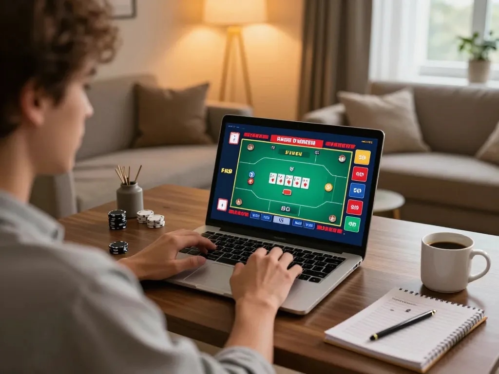 79kingz showcases an online gaming environment with a player focused on poker strategy.