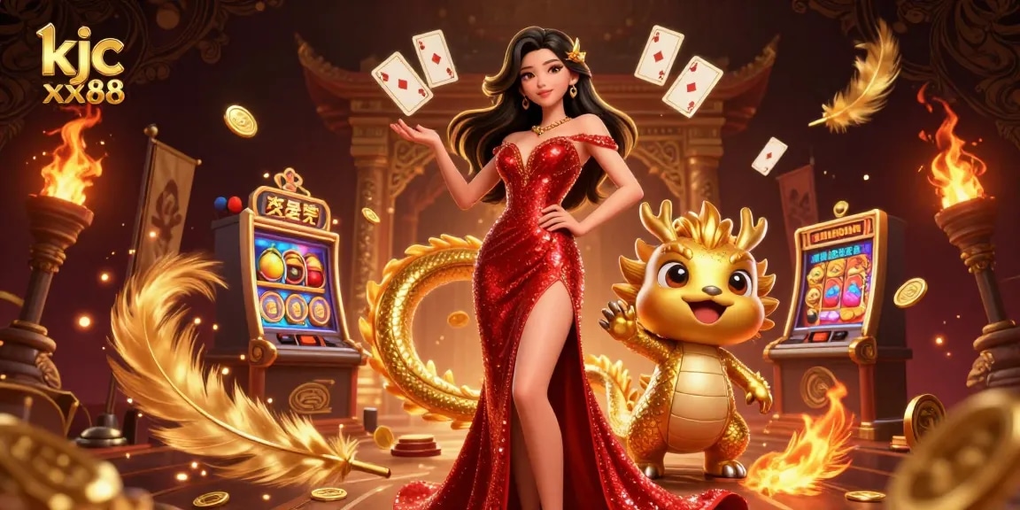 Engage with kjc xx88's dynamic 3D casino scene featuring Asian elegance and rich gaming elements.