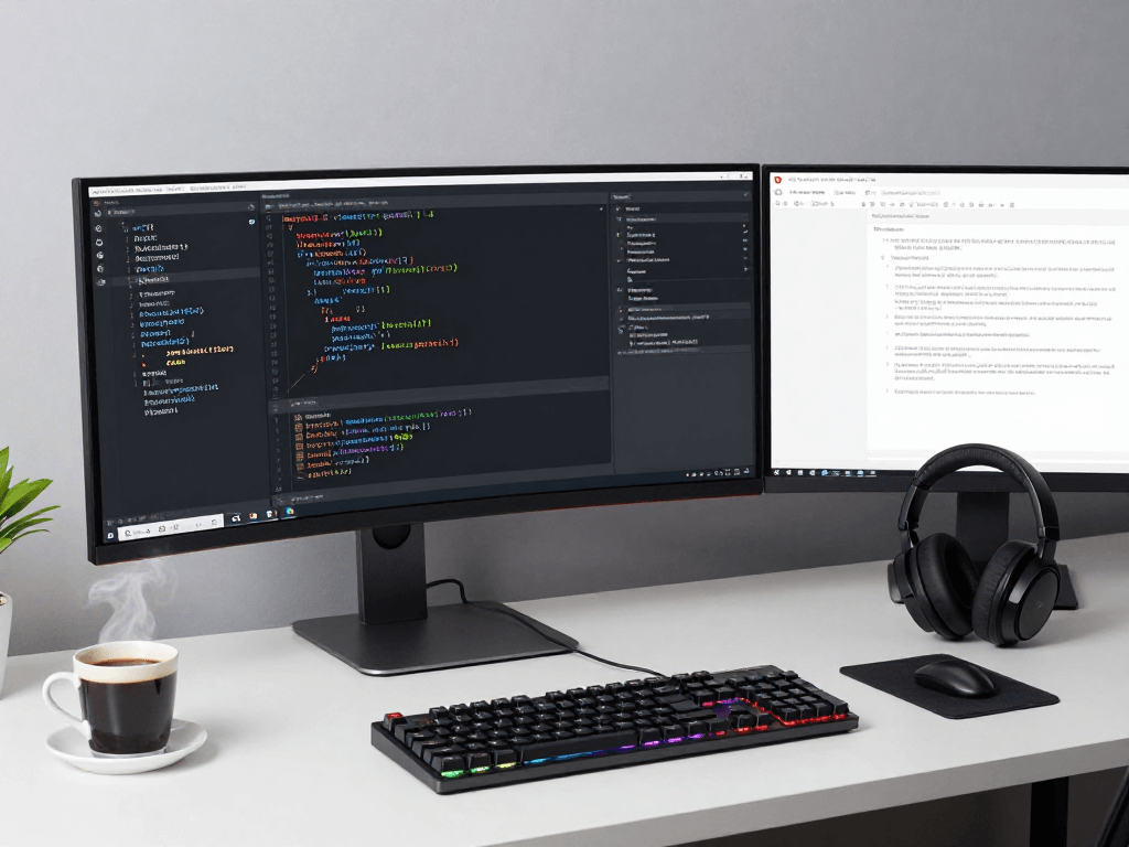 "Iptv reseller software development workspace showcasing modern technology and cloud computing."