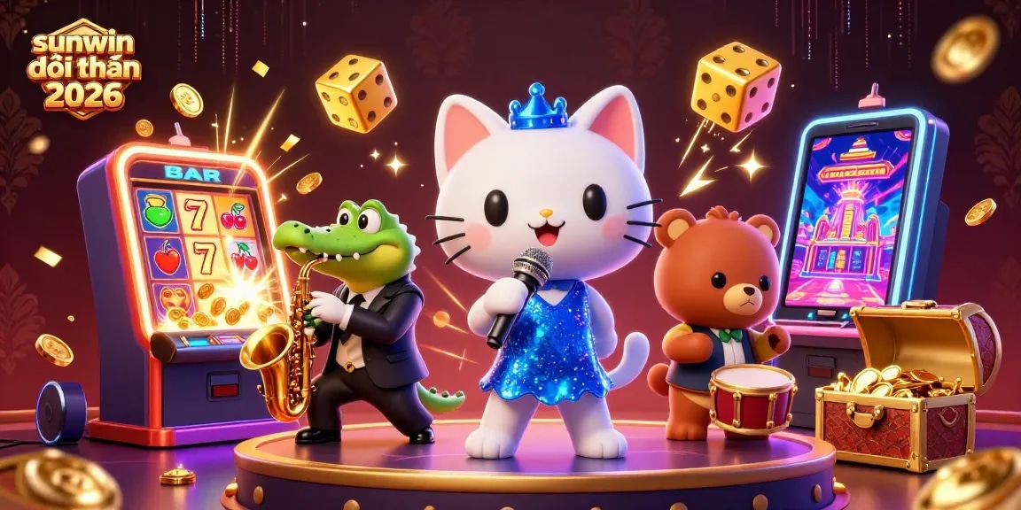 Experience top gaming excitement with sunwin đổi thưởng 2026 featuring vibrant 3D characters and casino action.