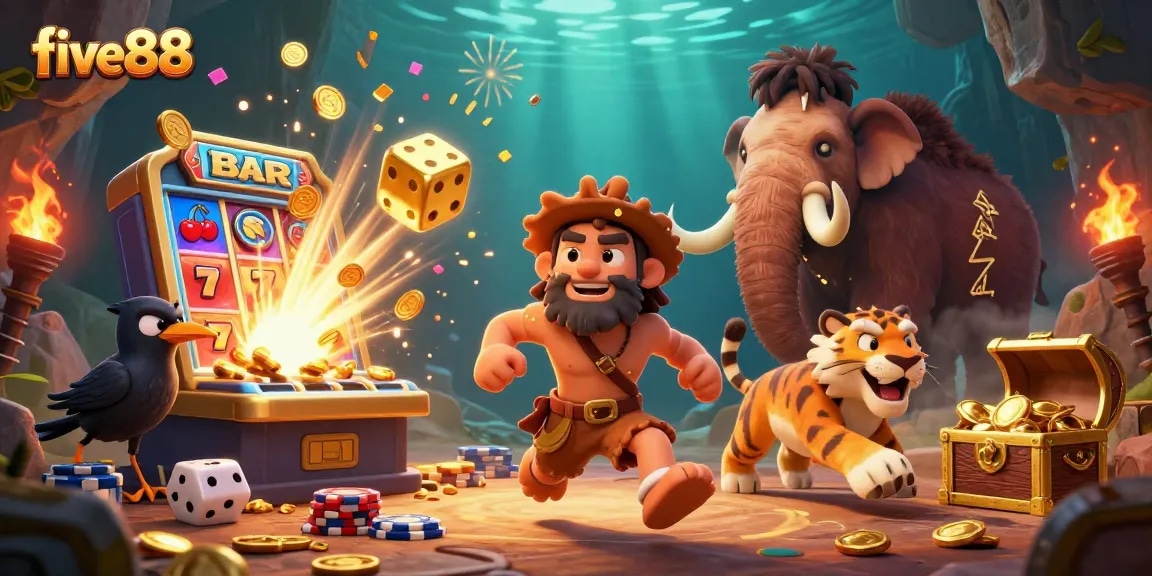 Experience the excitement of five88 at this vibrant casino scene with thrilling wins and colorful visuals.