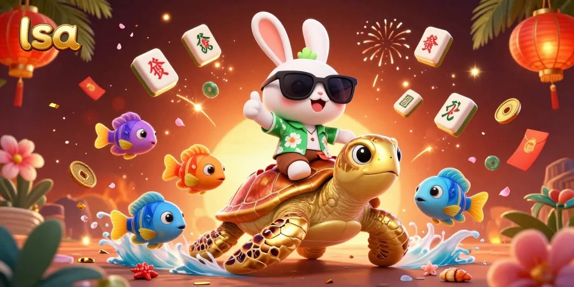 Engage in exciting gambling adventures with lsa featuring a lucky rabbit on a golden turtle.
