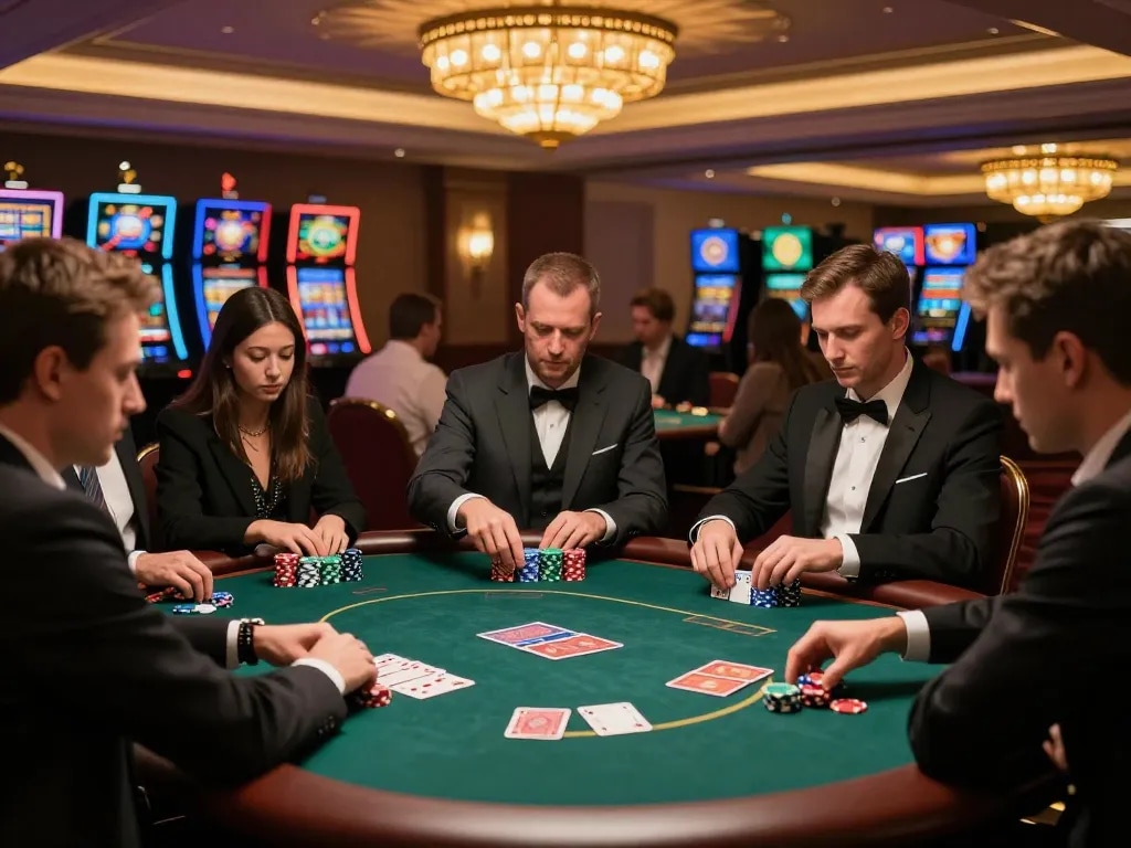 Exciting poker gameplay at an elite casino showcasing 888new strategies in action.