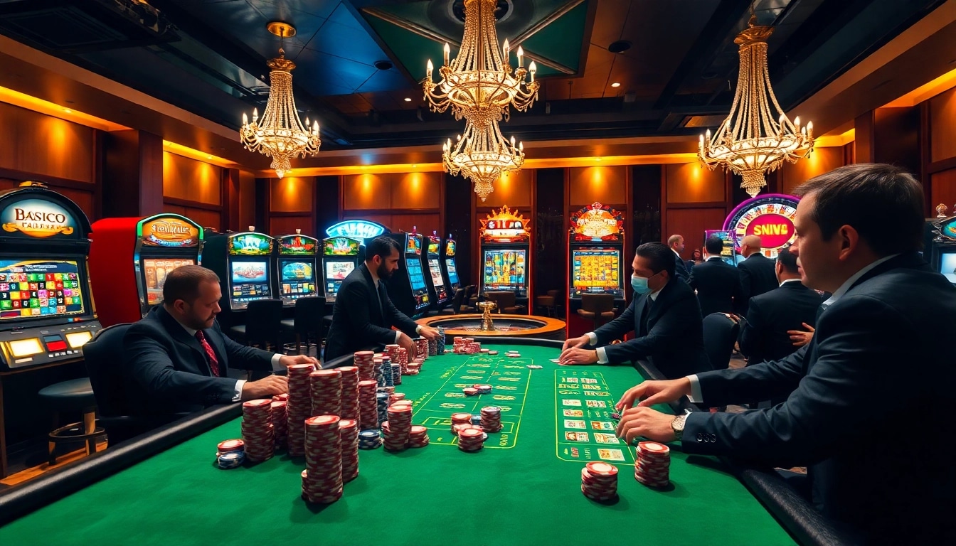 Players enjoying poker at a luxurious casino table featured on https://vaoluoitv.cv/ with vibrant chips.