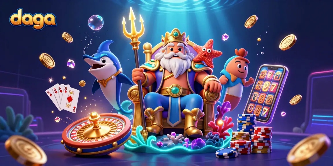 Engage with daga at dynamic online casino with Neptune and vibrant game elements.