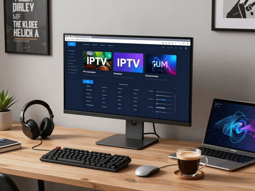 IPTV reseller panel dashboard in a modern workspace, highlighting software development tools and cloud computing.