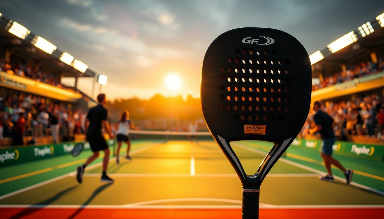 Spiele mit dem wilson padel schläger auf dem Padelplatz in action.