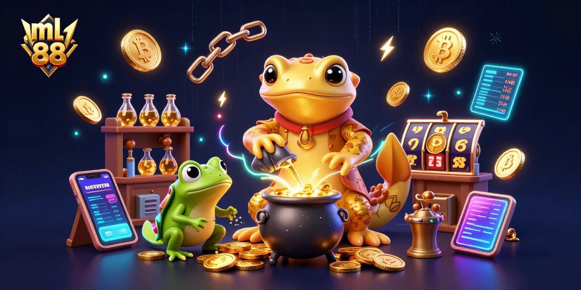 Engage with the exciting world of ml 88 through this high-energy casino scene featuring golden characters and vibrant elements.